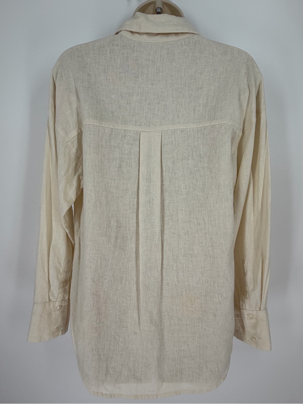 Abercrombie & Fitch Oversized Linen Blend Button Front Shirt XS Euro Travel - Picture 6 of 12